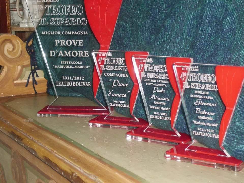 Trofeo il Sipario come miglior compagnia teatrale Prove d' Amore